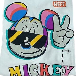 NWT-DISNEY Mickey Mouse NEFF 🌈 Sunglasses Peace sign Tee-Shirt